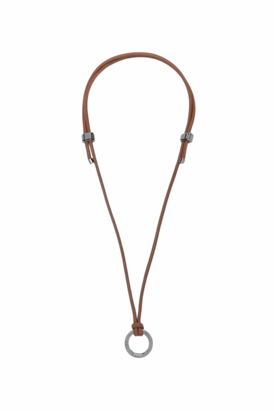NEW BRUNELLO CUCINELLI women's metal logo necklace in gold